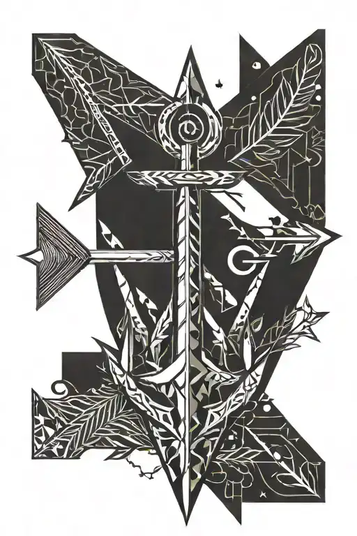 Geometric Arrow Anchor And Word Resilience Growth Strength