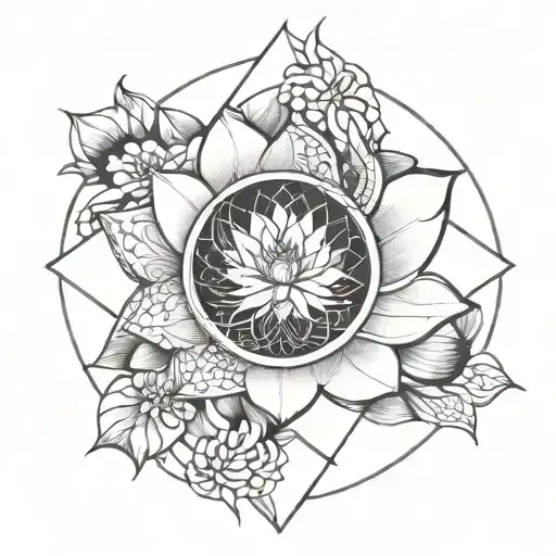 Lotus With Fish Yin Yang