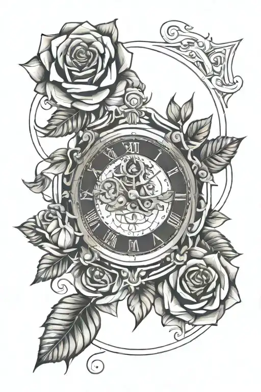 Clock Roses Full Sleeve