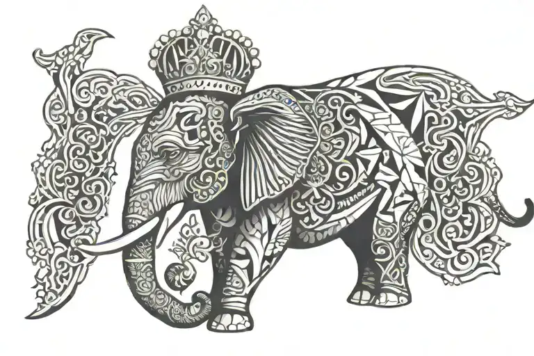 Elephant Head With Crown