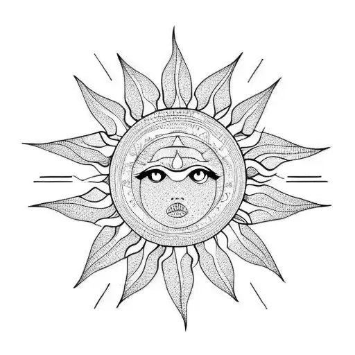 Sun Symbol Father And Daughter