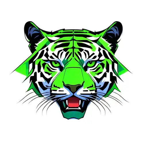 Mechanical Green Tiger Head