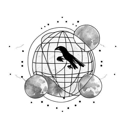 Globe With Ravens