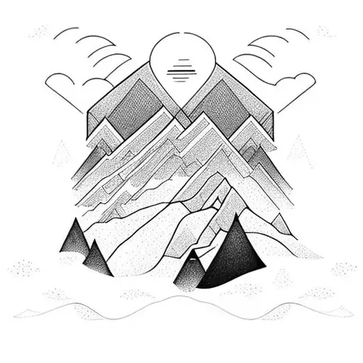 Mountain Range Following Shoulder