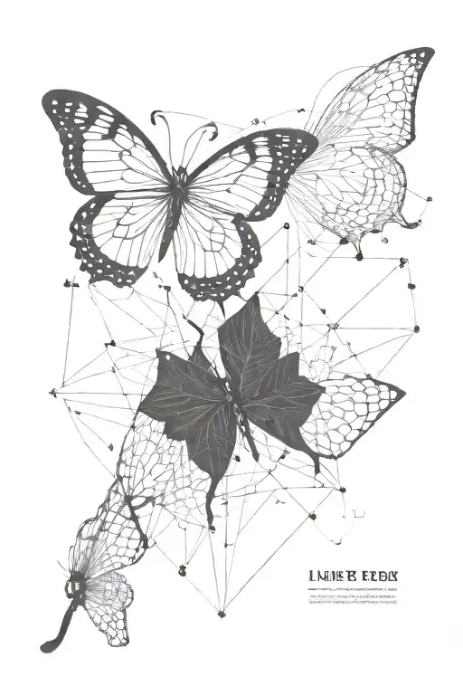 A Magical Butterfly On Magical Black Line