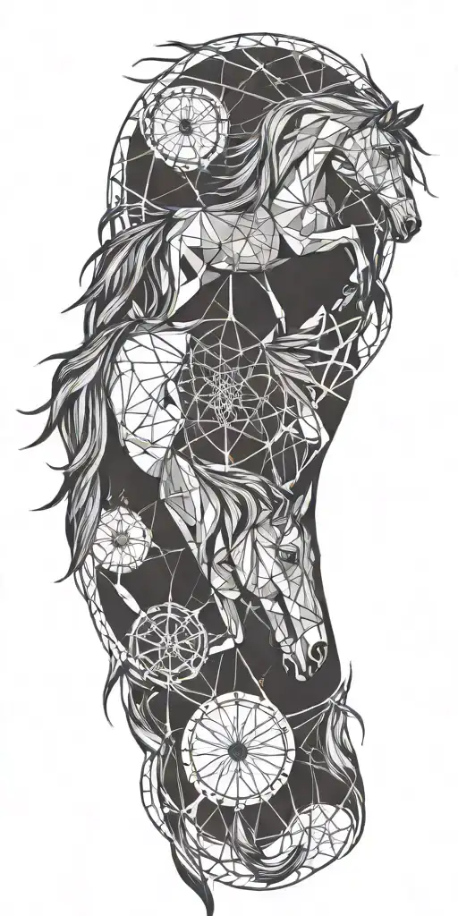 Horse In Dream Catcher Entangled