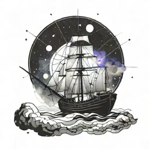 The Ship Sails Through The Galaxy Inside