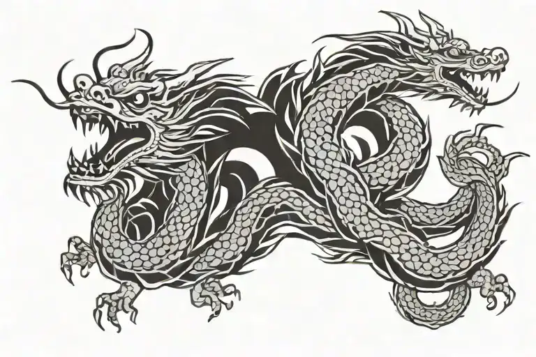 Chinese Dragon With Japanese Inscription