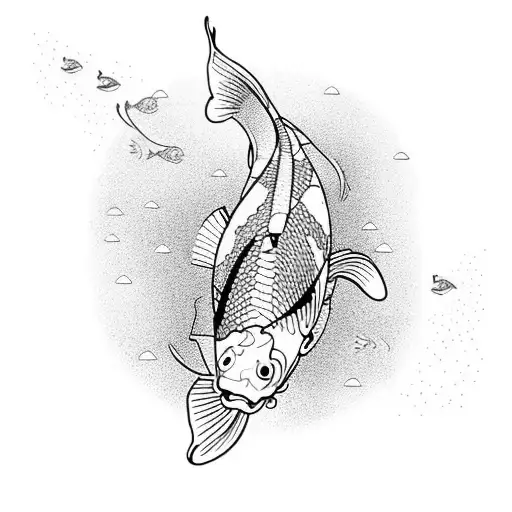 Koi Fish Swimming Around A Tree Inside A Contelation