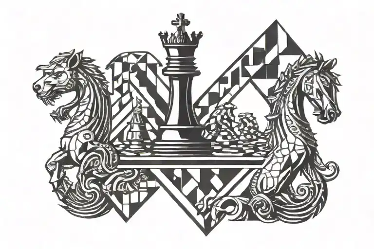 King Chess Piece Inside Triangle