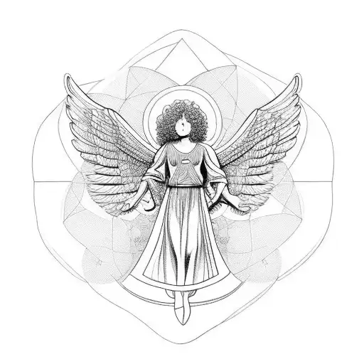 Guardian Angel With Curly Hair Watching Over Me