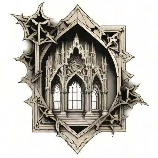 Gothic Architecture In A Vintage Picture Frame