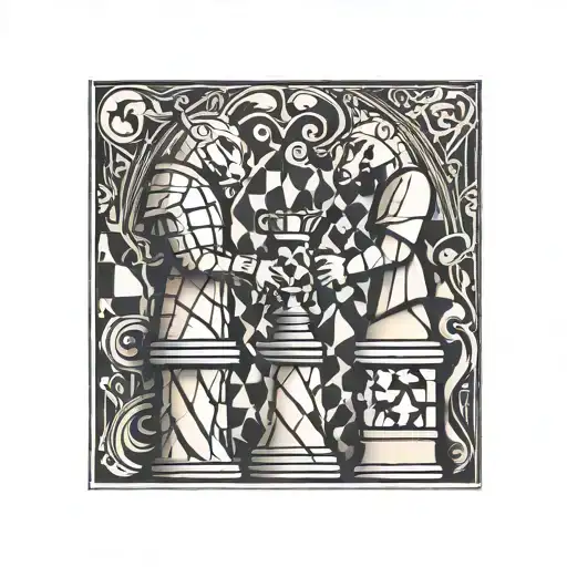 Chess Knights Standing Side Profile