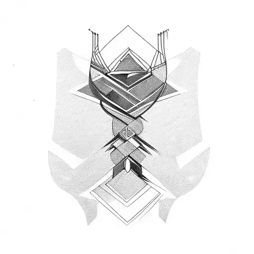 Shoulder Black Thick Lines Abstract