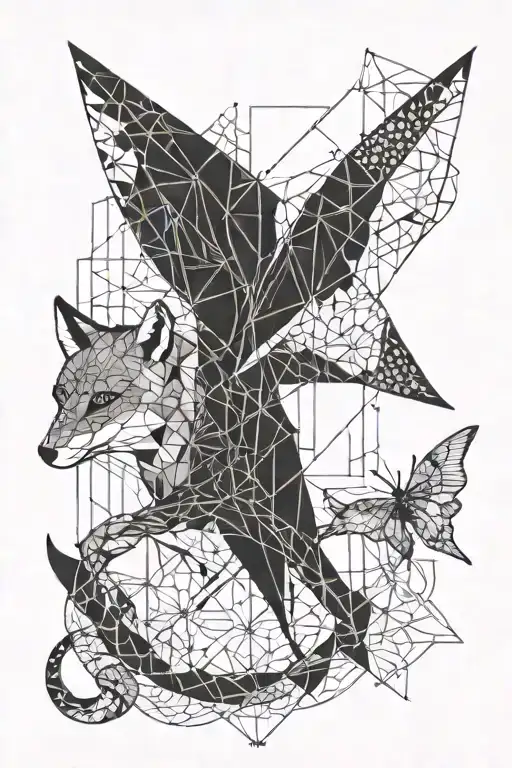 Fox With Elephant With Manta Ray With Swallow