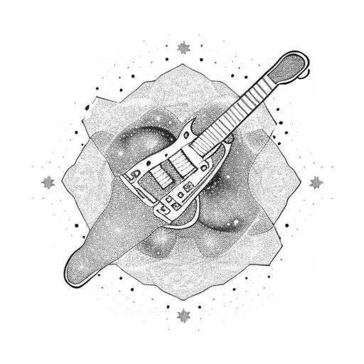 An Artistic Interpretation Of A Guitar Made Entirely Of Galaxies