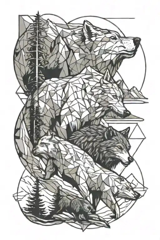 Wolf And Bear In Colorado Mountains