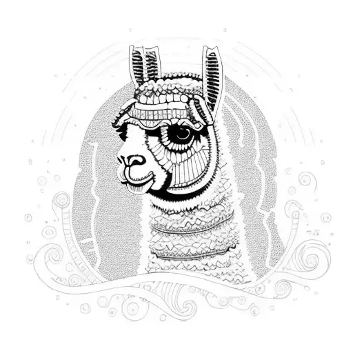 Alpaca In Beach Wave