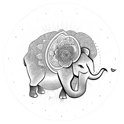 Flower Buddha And Elephant Lion