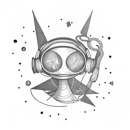 An Alien Dj Mixing Records