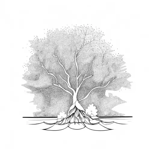 A Tree Planted By The Water That Sends Out Its Roots By The Stream