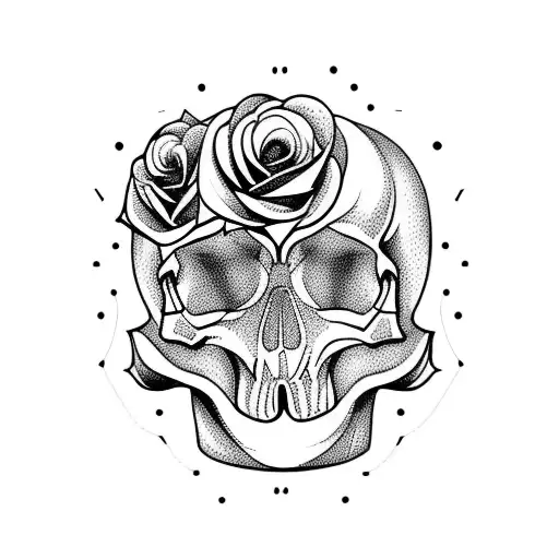 Gemini Skull With Roses