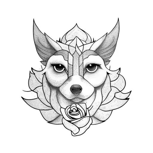 Griffin With White Rose