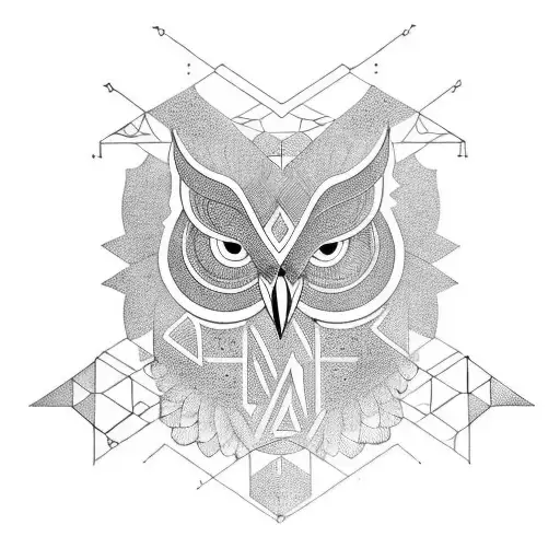 Noah Oliver Hebrew Writing Whit Shape Of An Owl