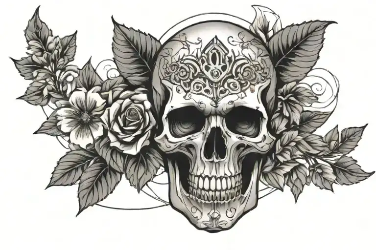 Skull And Flowers Arm Band