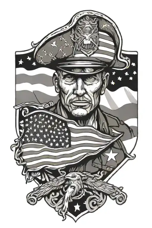 Dad American Flag Army Seargent