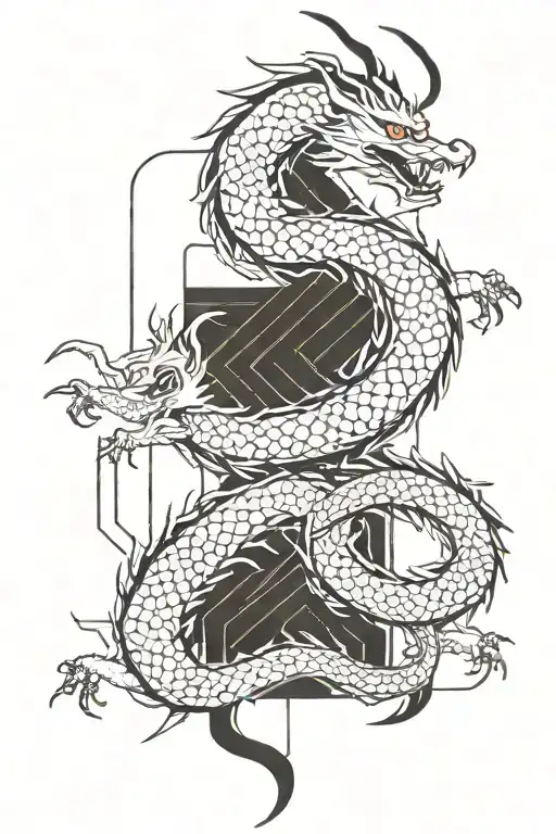 Japanese Dragon With Whires