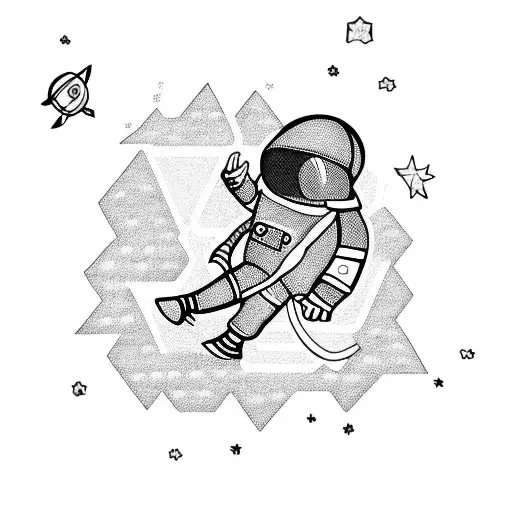 Astronaut Catching Shooting Stars With A Fishing Net