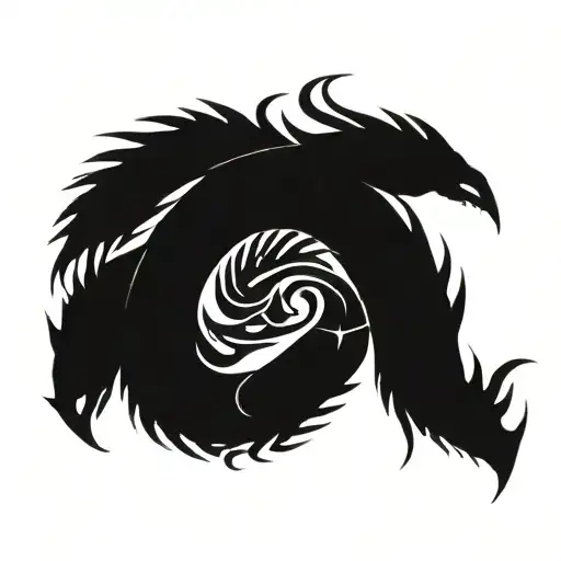 Dragon In Infinity Sign Intertwined
