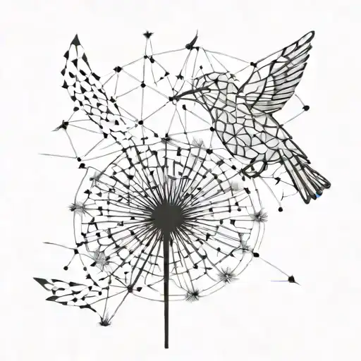 Dandelion Turning Into Birds