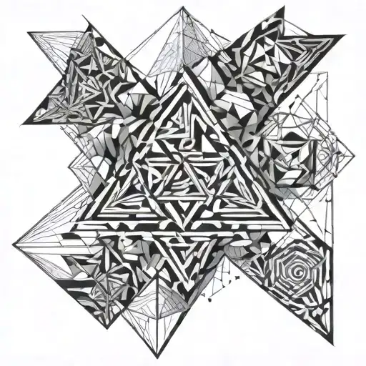 Abstract Triangle Lines Forming Intricate Patterns