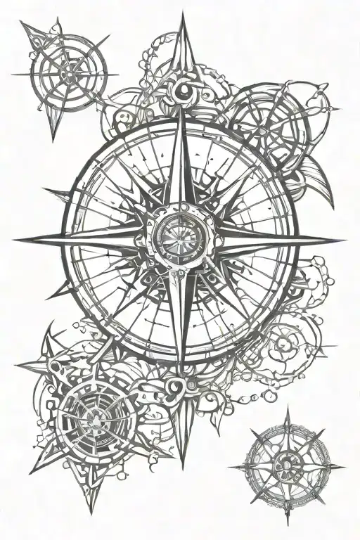 Compass Rose With Chains