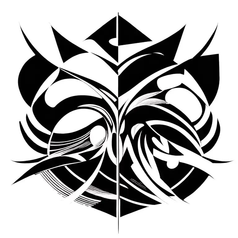 Symmetrical Abstract Brush Strokes