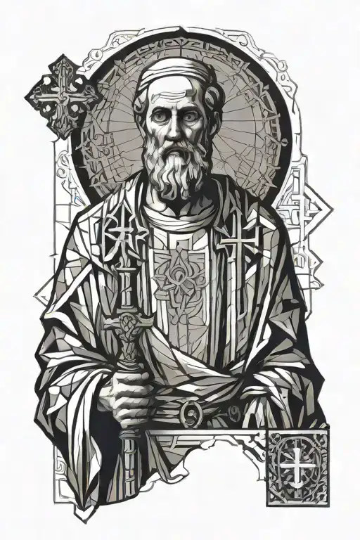Saint Peter With Cross Background