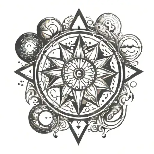 Sun And Moon Phases Intertwined