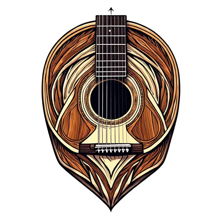 Beautiful Wood Acoustic Guitar