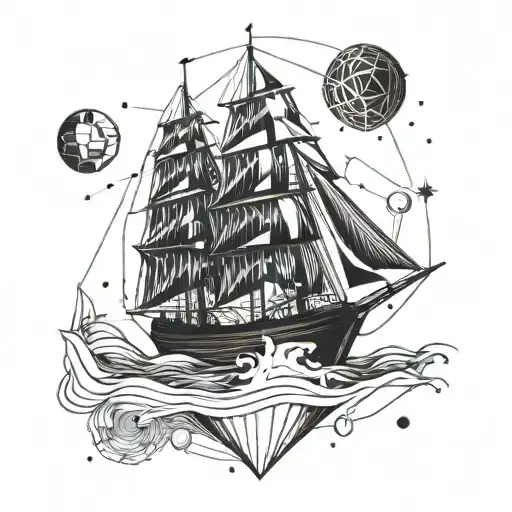 Sailing Ship In Space