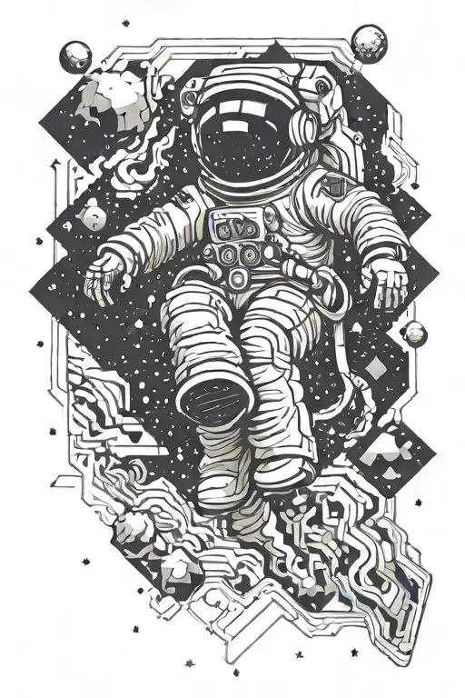 Falling Astronaut Floating In Space
