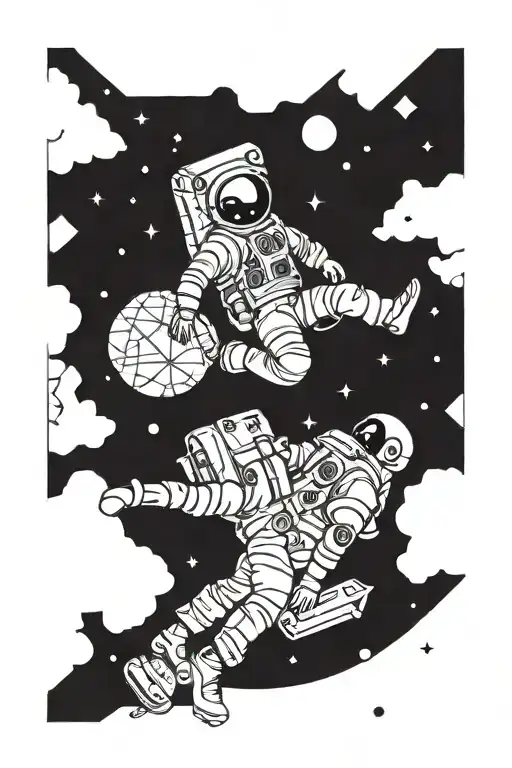 Falling Astronaut Floating In Space