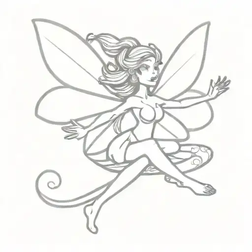 Cartoon Fairy Sitting Cross Legged