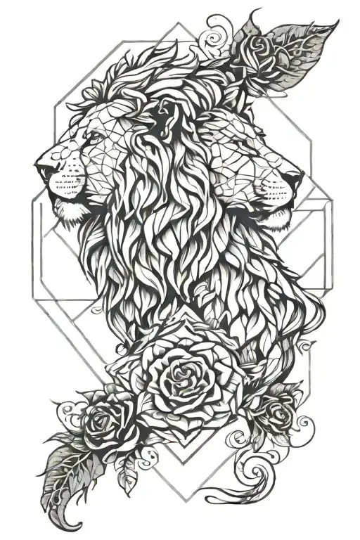 Lion And Rose