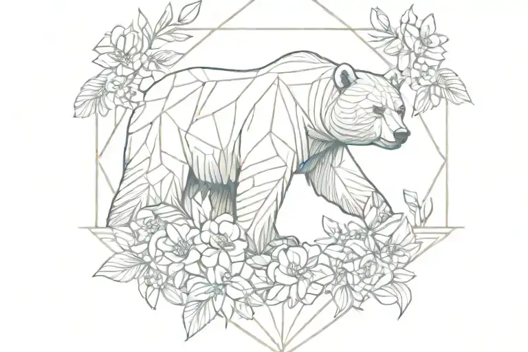 Bear And Flamingo With January And April Birth Flowers