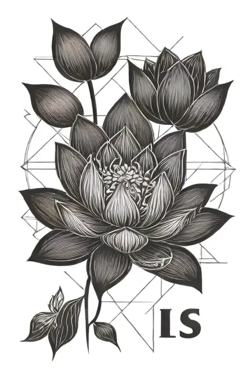 Lotus Flower With Adoption Symbol