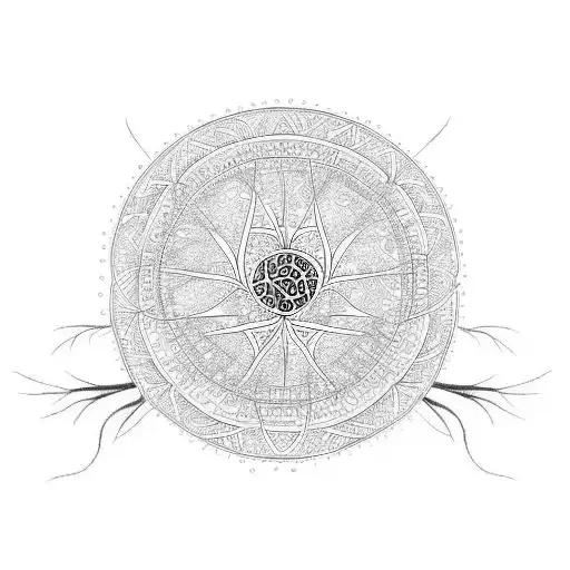 Tree Of Life With Dna Strands Coming Out The Top Surrounded By Mandalas