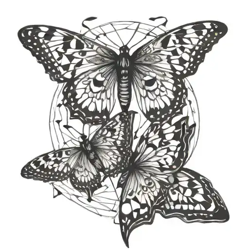 Butterfly With Triangle With Circle Vertices