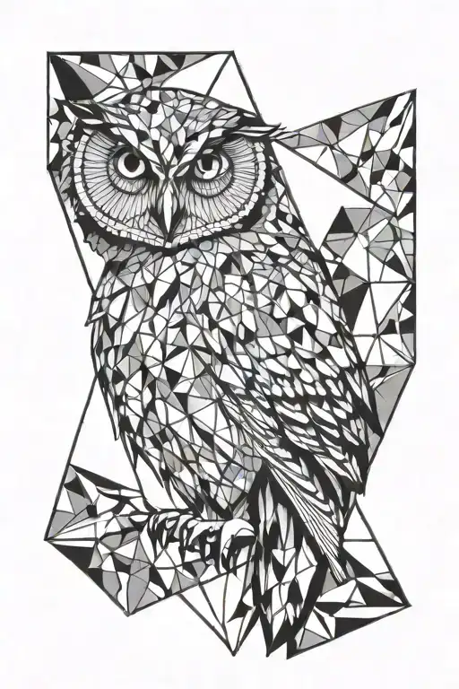 Small Owl In A Triangle